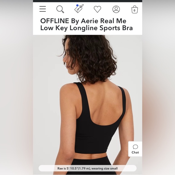 Aerie Real Me Lowkey Longline Sportsbra, black, M - Picture 3 of 8